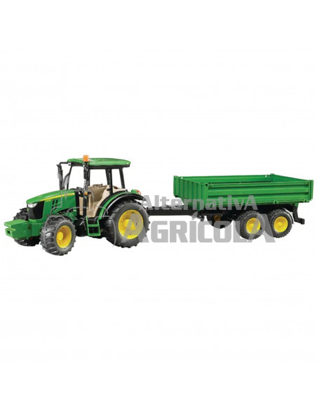 Tractor de juguete JOHN DEERE 5115M con remolque escala 1:16