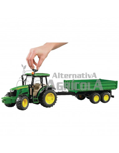 Tractor de juguete JOHN DEERE 5115M con remolque escala 1:16