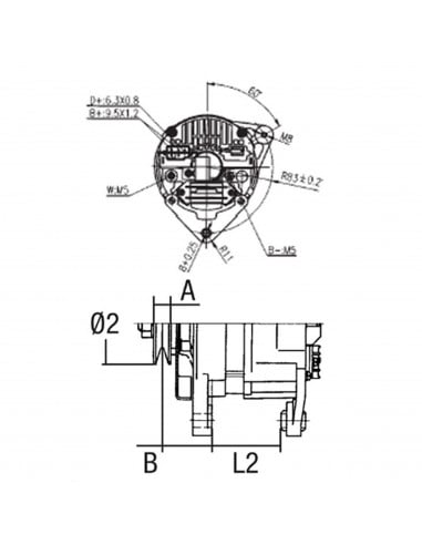 ALTERNADOR 14V - 65Ah