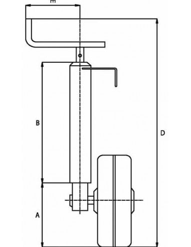 Apoyo  jockey Ø70mm metalico