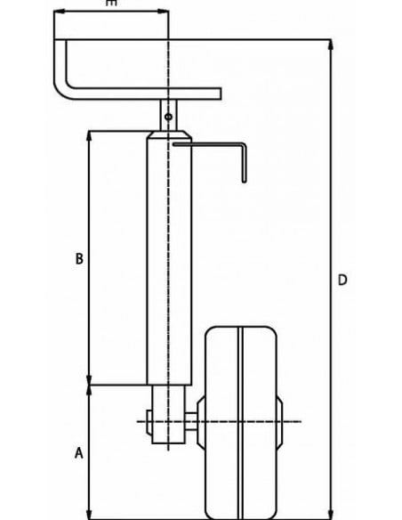 Apoyo  jockey Ø70mm metalico