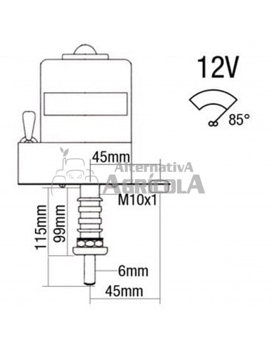 Motor Limpiaparabrisas  eje cilíndrico largo tractor u otra aplicación