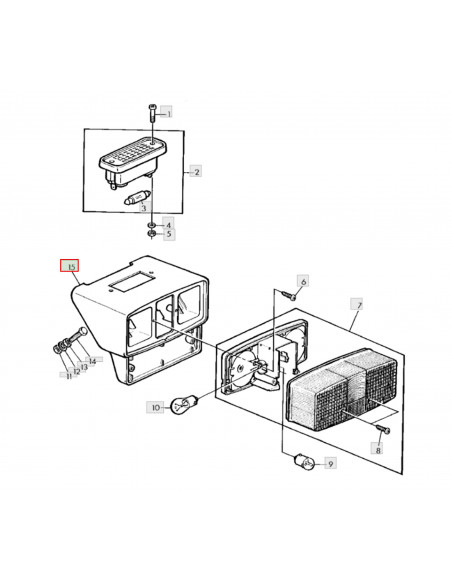 Editando: Soporte piloto trasero tractor John Deere Series 40, 50 y 55 (con luz de matrícula)