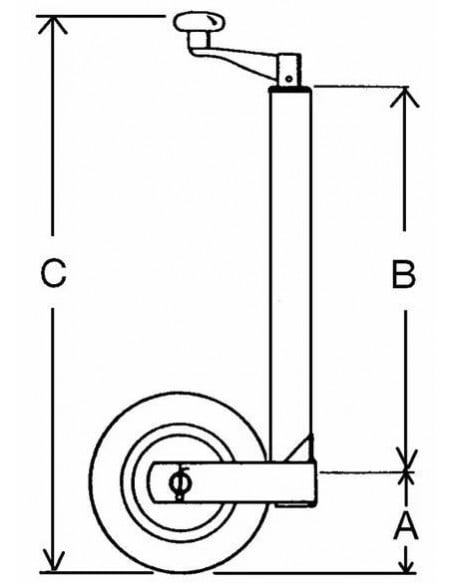 Apoyo rueda jockey reforzada Ø 60 mm