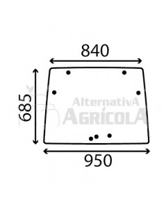 Cristal Parabrisas Frontal Abatible John Deere Series 5005F/V y 5015F/V
