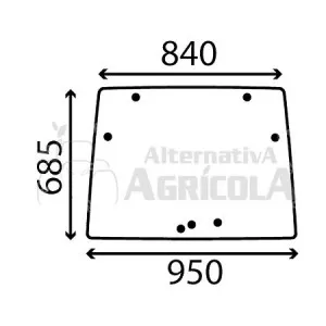 Cristal Parabrisas Frontal Abatible John Deere Series 5005F/V y 5015F/V