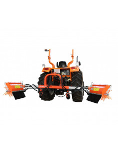 Soporte telescópico al tripuntal + doble cabezal desbrotador de cuerdas