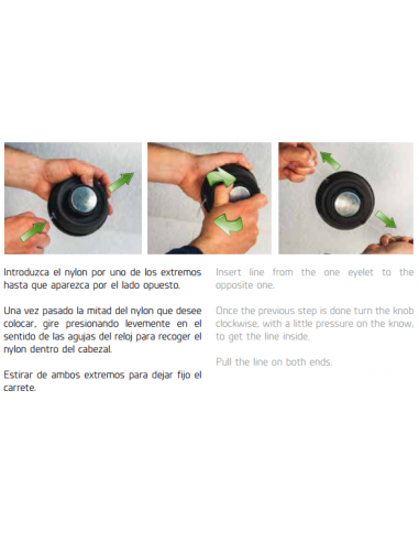 Cabezal 2 hilos carga fácil polietileno Ø 120 mm