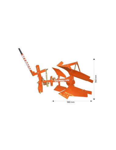 Arado de vertedera reversible monosurco