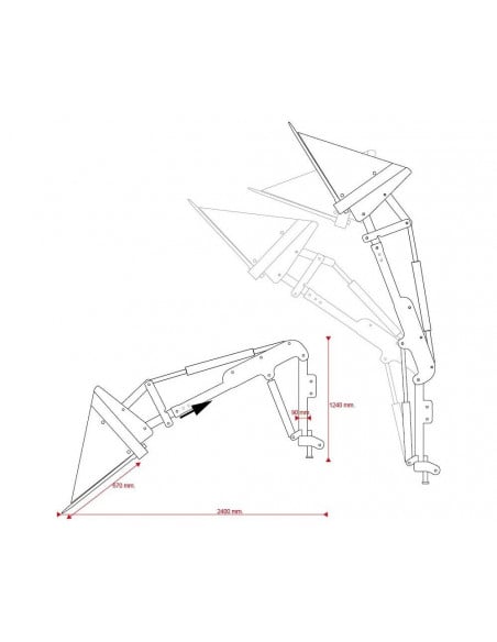 Pala trasera 1060mm para tractor