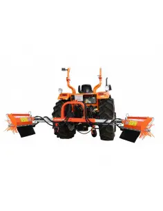 Soporte telescópico al tripuntal + doble cabezal desbrotador de cuerdas