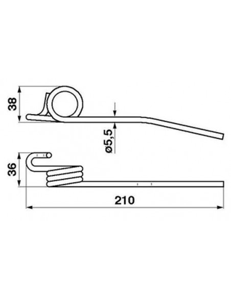 Púa muelle recogedor pick up molinete cosechadora John Deere