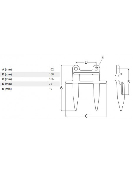 Dedo doble de forja cosechadora Massey Ferguson, John Deere