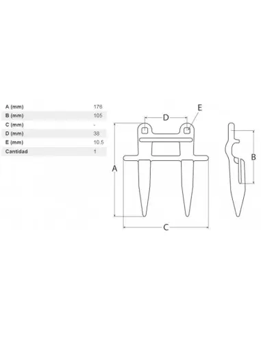 Dedo exterior simple forja cabezal corte cosechadora Claas