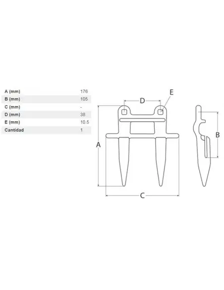 Dedo exterior simple forja cabezal corte cosechadora Claas