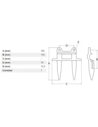 Dedo doble de chapa lado cabeza sierra cosechadoras (varios marcas)