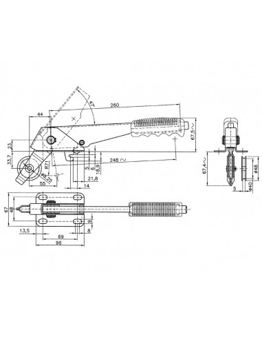 Palanca Freno Tipo Fiat Sin Polea
