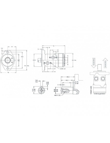 Motor giro hidráulico Refluid BMP50