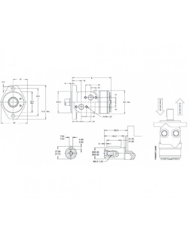 Motor giro hidráulico Danfoss White OMPX125