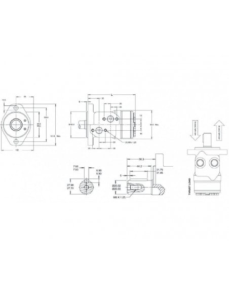 Motor giro hidráulico Refluid BMP400