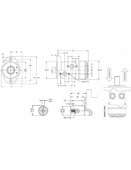 Motor giro hidráulico Danfoss White OMRX250