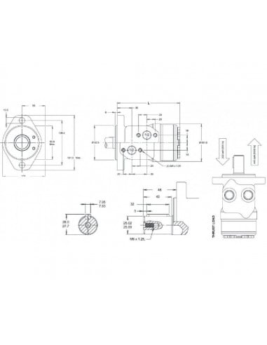 Motor giro hidráulico Danfoss White OMRX315