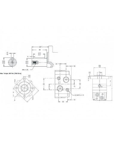 Motor giro hidráulico Danfoss White OMS125