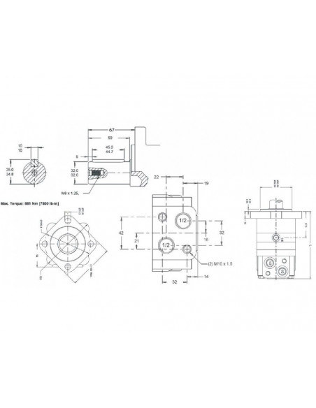 Motor giro hidráulico Danfoss White OMS125