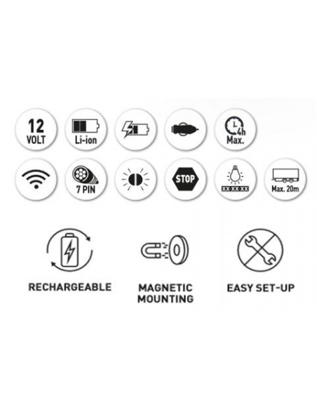 Juego luces magnéticos inalámbricos 12V