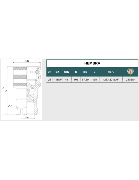Enchufe hemba de bola 1" Serie TVZ