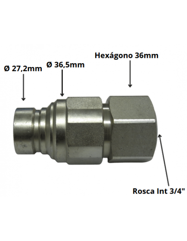 Enchufe macho 3/4" caras planas Serie PLT4