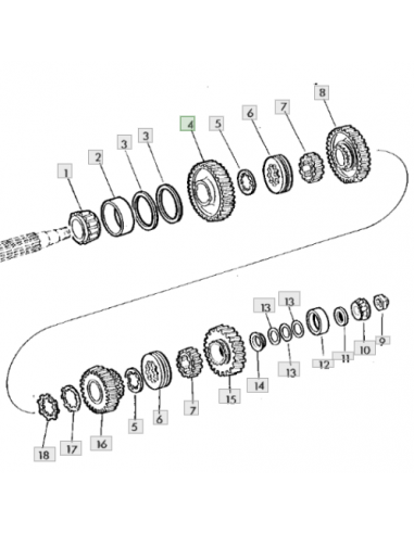 Piñón Z40 primera velocidad tractor John Deere