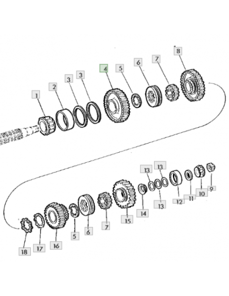 Piñón Z40 primera velocidad tractor John Deere