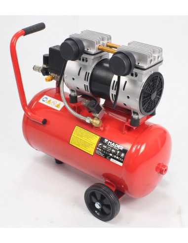 Compresor de aire Monoblock 24L 2CV doble cabezal silencioso Mader