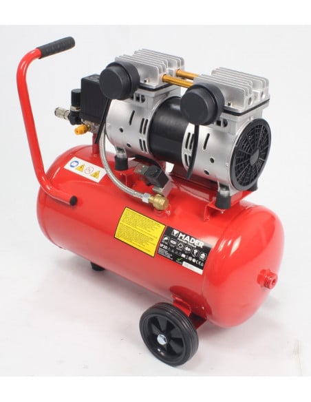 Compresor de aire Monoblock 24L 2CV doble cabezal silencioso Mader