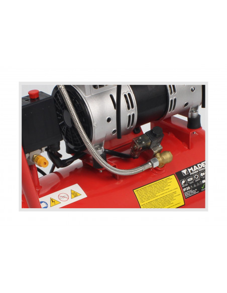 Compresor de aire Monoblock 24L 2CV doble cabezal silencioso Mader