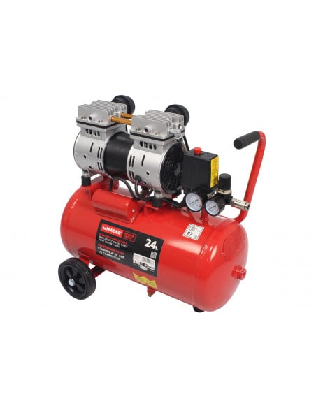 Compresor de aire Monoblock 24L 2CV doble cabezal silencioso Mader