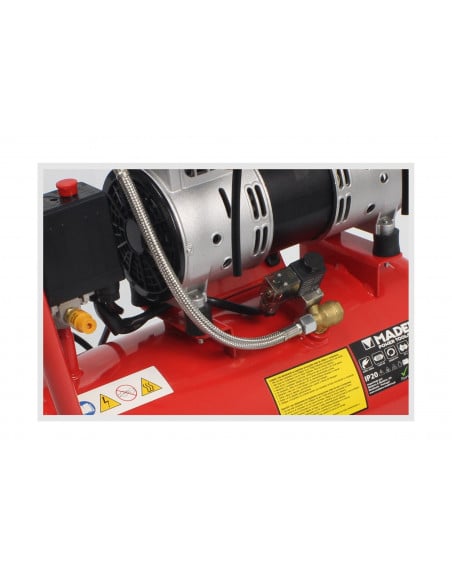 Compresor de aire Monoblock 24L 2CV doble cabezal silencioso Mader