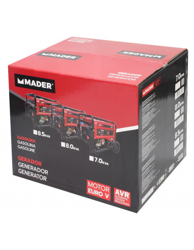 Generador monofásico con ruedas 8.0kva 18CV Mader