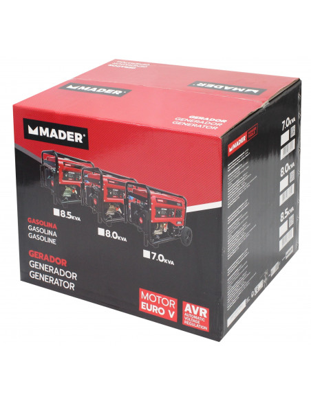 Generador monofásico con ruedas 8.0kva 18CV Mader