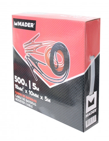 Juego pinzas arranque baterias 500A 5mt