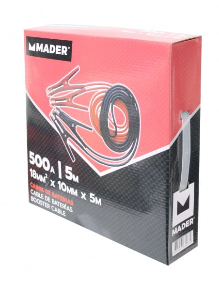 Juego pinzas arranque baterias 500A 5mt