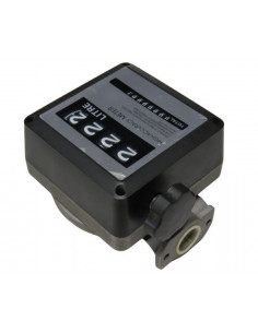 Cuentalitros de combustible gasoil 4 dígitos aluminio tomas de 1"