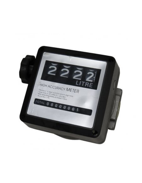 Cuentalitros de combustible gasoil 4 dígitos aluminio tomas de 1"