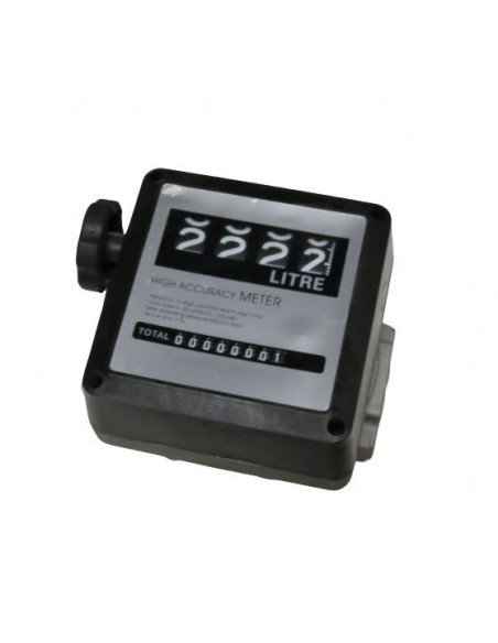 Cuentalitros de combustible gasoil 4 dígitos aluminio tomas de 1"