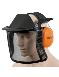 Pantalla protectora con auriculares protectores auditivos