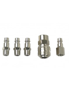 Juego enchufes rápidos 1/4" para aire comprimido