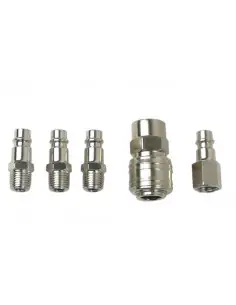 Juego enchufes rápidos 1/4" para aire comprimido