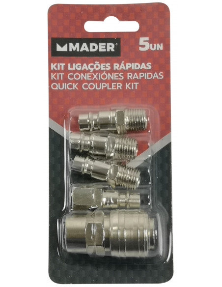 Juego enchufes rápidos 1/4" para aire comprimido
