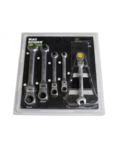 Juego 5 llaves mixtas llave plana y estrella con carraca articulada